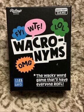 Ridley's Wacronyms Party Game 3 to 12 Players- Adults